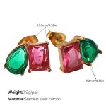 color: EH1052RGG Red Green Zircon Earrings