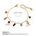 color: SL113CRG Multicolor Zircon Gold Bracelet