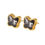 color: Black Stone Gold Stud Earrings