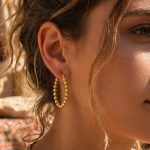Simple Stainless Steel Ball Bead Earrings Geometric Rhombus Ear Ring Retro 18K Real Gold Design Earrings