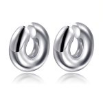 color: Polished Hollow Ear Clip Steel Color MS-207