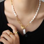 color: P1201-Gold Necklace -45+5cm