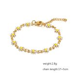 color: 8 Petal Chrysanthemum White Bracelet