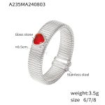 color: A235-Steel Red Ring / size: US 6