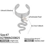 color: A278-Steel Color Four Layer Open Serpentine Ring -Size 7