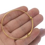 Same round Adjustable Bracelet 304 Stainless Steel Bracelet Push-Pull Elastic Open Coil