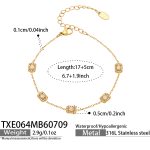 color: TXE064-Cube Zircon Gold Bracelet -17+5cm