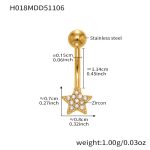 color: H018-Gold Post Length 11.4mm Post Thickness 1.55mm