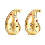 color: Gold Multicolor Rhinestone MS-229
