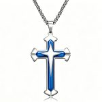 color: Blue Split + Stainless Steel Chain