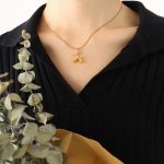 color: P612-Gold Necklace -41+5cm