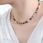 color: P1565-Natural Stone Necklace -40+7cm