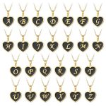 New Stainless Steel Heart Letter Necklace Golden English Pendant Oil-Coated Clavicle Chain