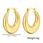 color: Round Bottom Flat Hollow Earrings Gold MS-159
