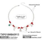 color: TXP018-Zircon Ocean Animals Steel Color Necklace -41+5cm
