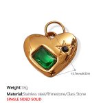 color: PJ310GNG Green Glass Stone Gold Pendant