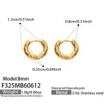 color: F325-Gold Earrings -Inner Diameter 8mm