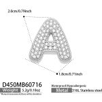 color: D450-Letter A Steel Color Pendant