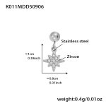 color: K011-Steel Color Eight-pointed Star Zircon Pendant