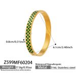 color: Z599-Cube Plaid Green Color Bangle