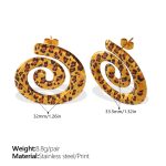 color: EH1396RBG Print Flower Earrings