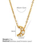 color: XL228 White Bead Gold Necklace