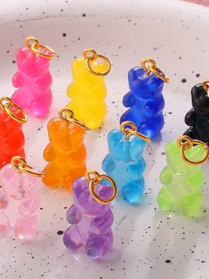 Colorful Creative Resin DIY Bear Pendant Non-Fading Personality All-Match Dopamine Accessories