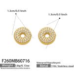 color: F260-Letter O Gold Earrings