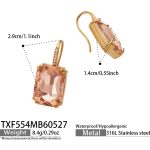 color: TXF554-Orange Glass Stone Earrings