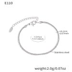 color: E110-Steel Color Bracelet -13+5cm
