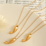 Dolphin Pendant Small Fish Whale Necklace Female TikTok Same Style Stainless Steel Gold Plated Personality Simple Necklace