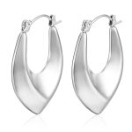 color: Rhombus Hollow Earrings Steel Color MS-129