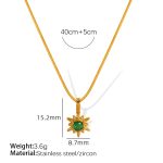 color: XL268 Green Zircon Gold Necklace