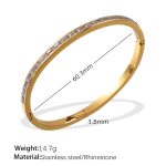 color: SZ210WEG White Rhinestone Gold Bangle