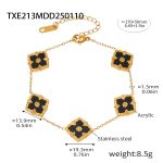color: TXE213-Gold Black Acrylic Bracelet