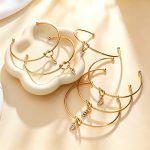 Light Luxury Advanced Diamond-Embedded 26-Letter Knotted Bracelet Stainless Steel 18K Gold Plated Twin Simple Opening Bracelet