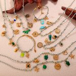 Rhinestone DIY Pendant Bracelet Female Personality Design All-Match Stainless Steel Necklace Ornament