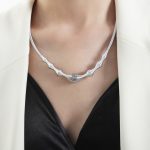 color: P1779-Steel Color Necklace -47+5cm