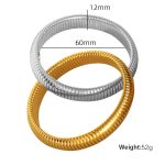 color: SZ28 Double Ring Gold-Steel Bangle