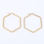 color: 5 Hexagon Earrings Gold
