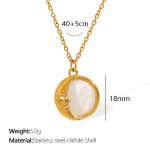 color: XL364WEG White Shell Gold Necklace