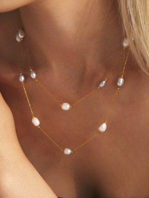 Freshwater Cultured Selected Pearl Necklace Women's Exquisite Clavicle Chain Neck Chain Princess Accessories Women
