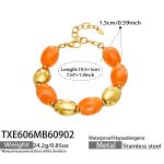 color: TXE606-Champagne Color Resin Gold Bracelet -19.5+5cm