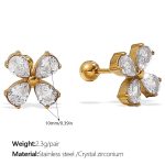 color: EH1139WEG Zircon Gold Earrings