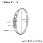 color: Z458-Steel Color Pink Zircon Bangle