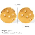 color: EH727 White Rhinestone Gold Stud Earrings