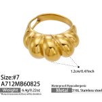 color: A712-Polished Gold Ring -Size 7