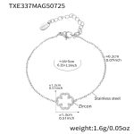 color: TXE337-Steel Color Cross Shape Zircon Bracelet 15+5cm