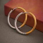 Minimalist Color Matching Stainless Steel Circle Ear Clip Versatile Plain Ring PVD Gold Plated New