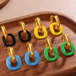 Stitching Contrast Color Advanced Earrings Personalized Color Earrings for Women
